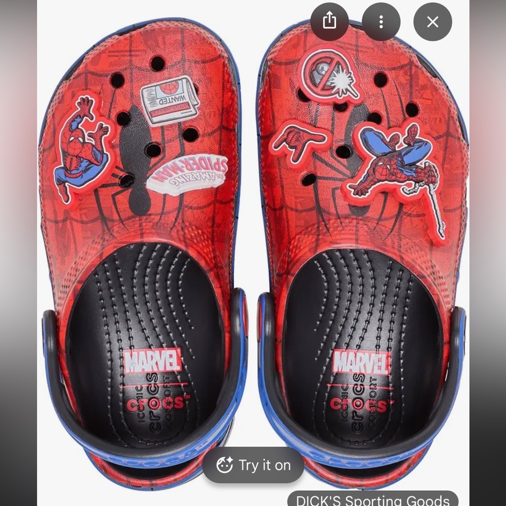 CROCS Kids Marvel Spider-Man Red Blue Sandal Clogs